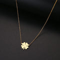 Κολιέ με μενταγιόν σε σχήμα φύλλου τριφυλλιού, γούρι χρυσό