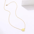 Κολιέ με μενταγιόν σε σχήμα φύλλου τριφυλλιού, γούρι χρυσό