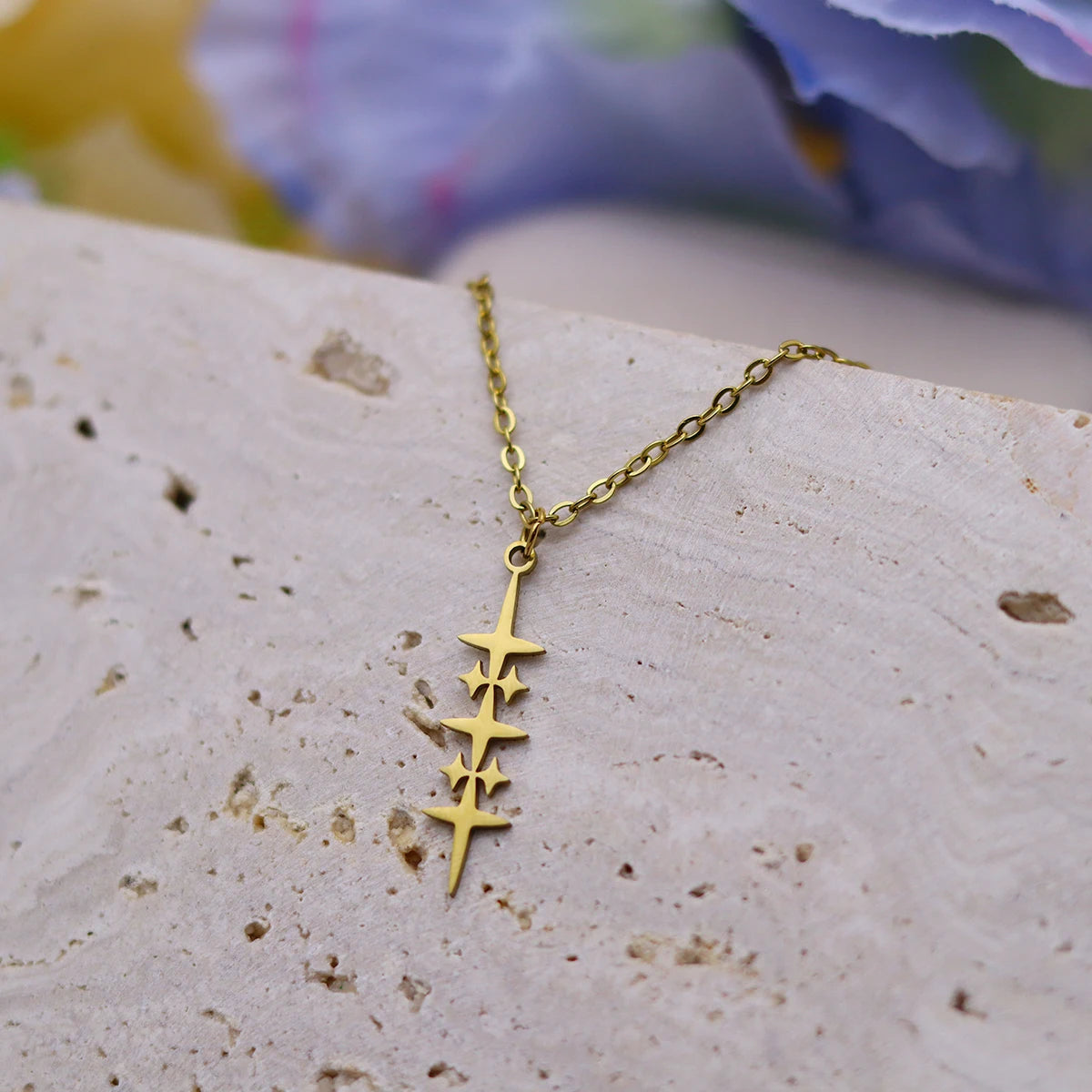 Κολιέ με μενταγιόν αστέρι για άντρες χρυσό