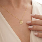 Κολιέ με μενταγιόν φύλλο φοίνικα χρυσό