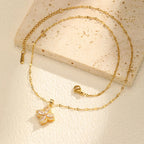 Κολιέ με Περιστρεφόμενο Κρεμαστό Λουλούδι από Ζιρκόνιο Αντιστρες