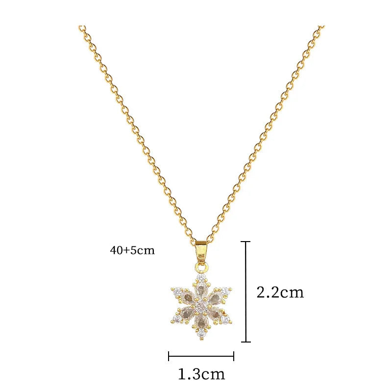 Collier avec Pendentif Flocon de Neige en Cristal