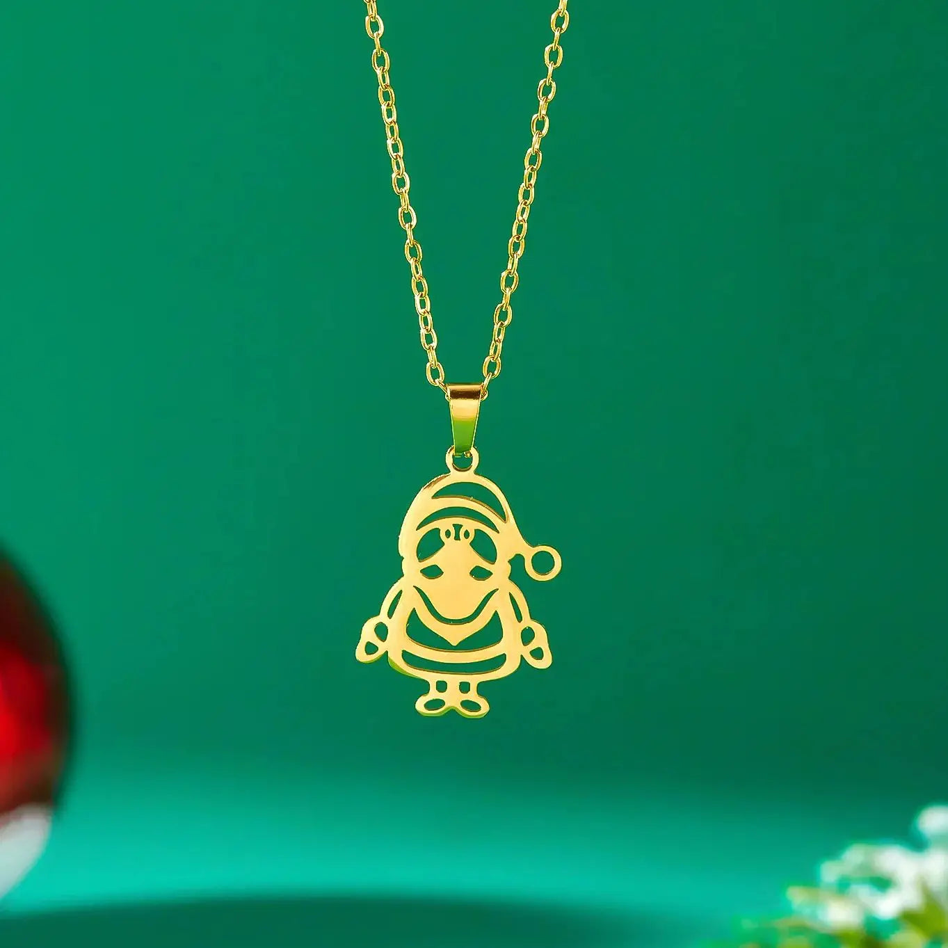 Κολιέ με χειμερινό μενταγιόν Άγιος Βασίλης χρυσό