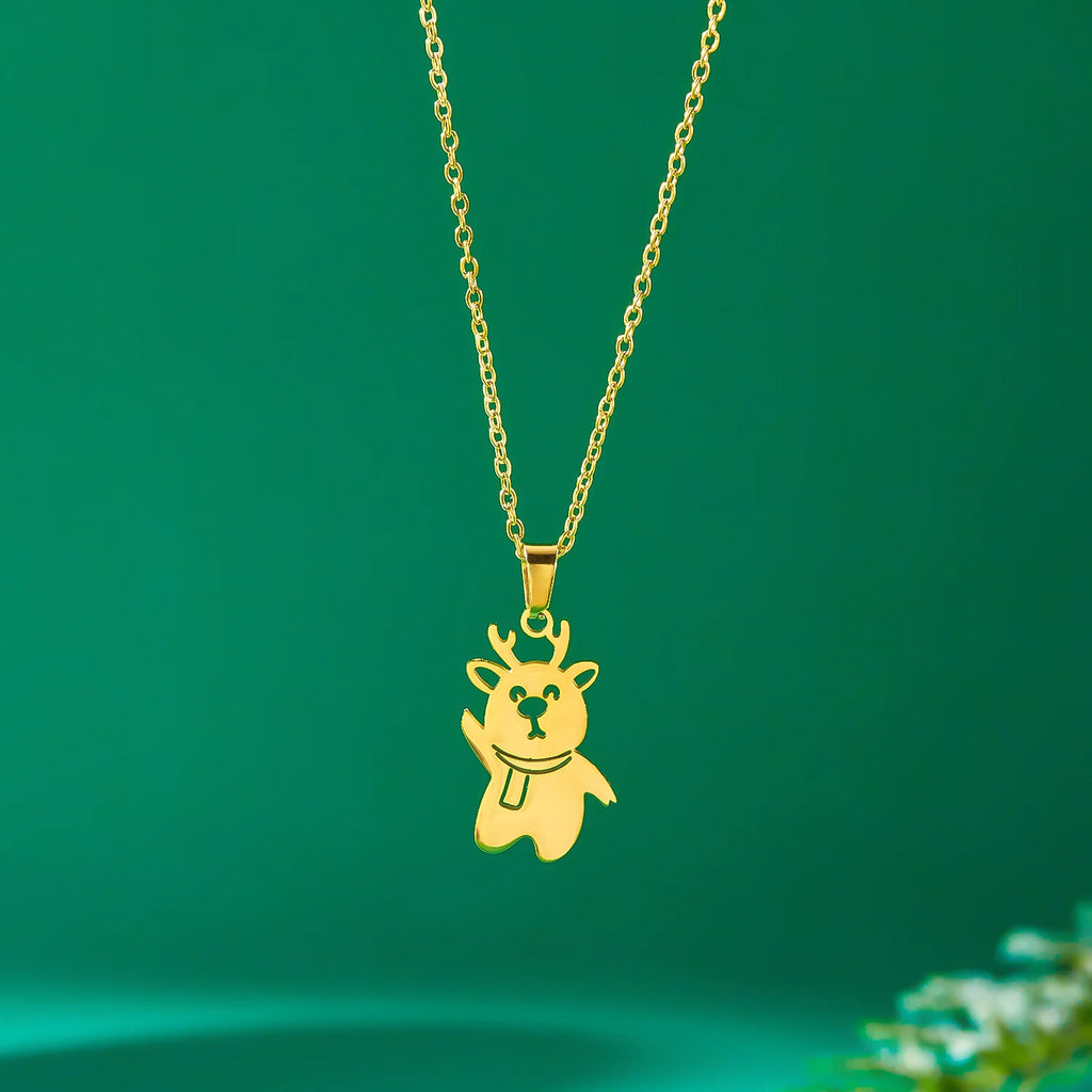 Κολιέ με χειμερινό μενταγιόν χιονάνθρωπος χρυσό