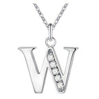 Collier avec pendentif initiale et strass - lettre W