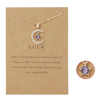 Κολιέ με μενταγιόν φεγγάρι από στρας, λίθος γέννησης