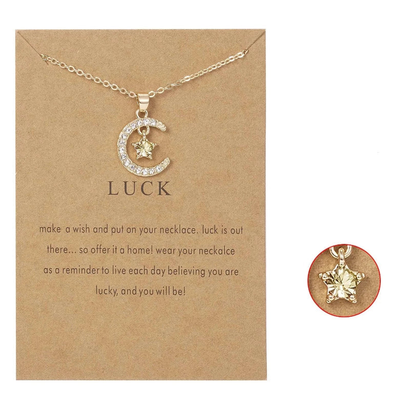 Κολιέ με μενταγιόν φεγγάρι από στρας, λίθος γέννησης