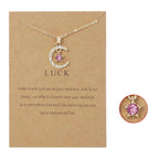 Κολιέ με μενταγιόν φεγγάρι από στρας, λίθος γέννησης