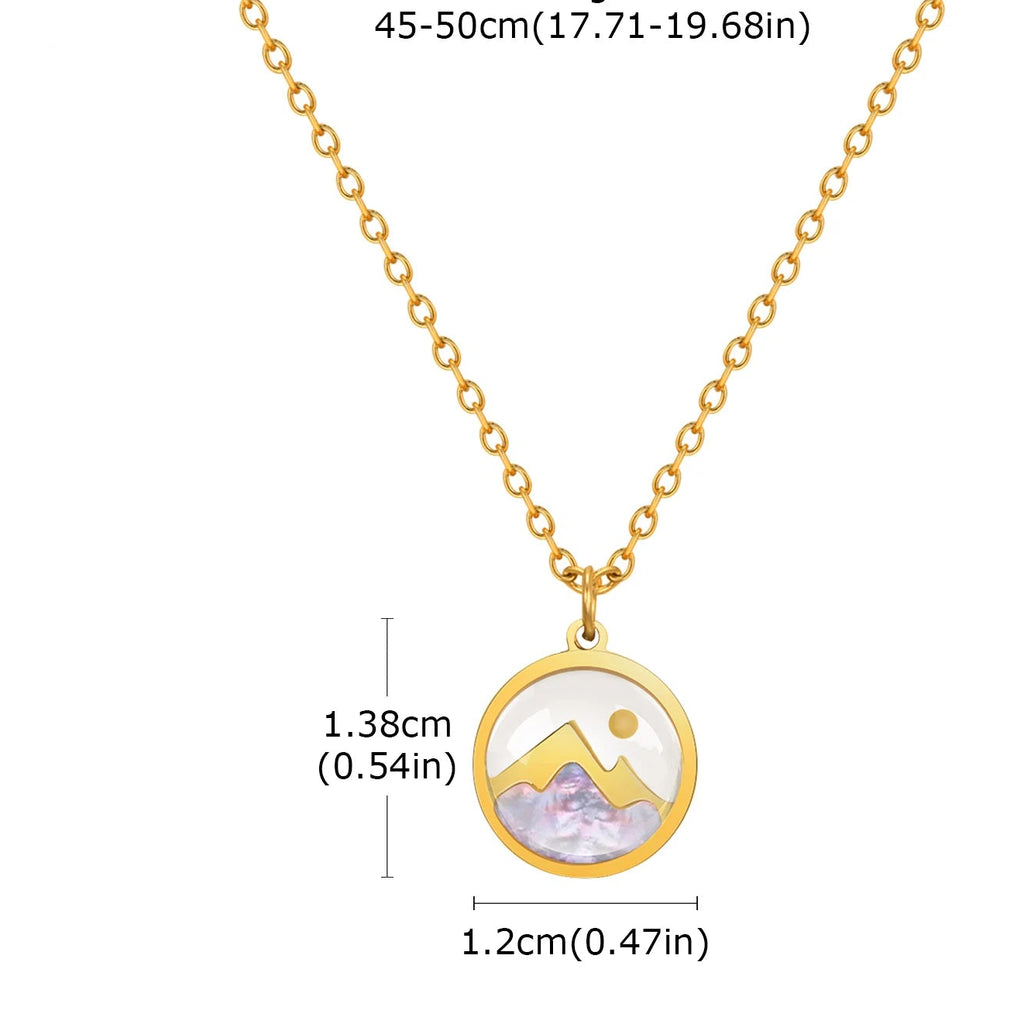 Κολιέ με μενταγιόν βουνό και φεγγάρι