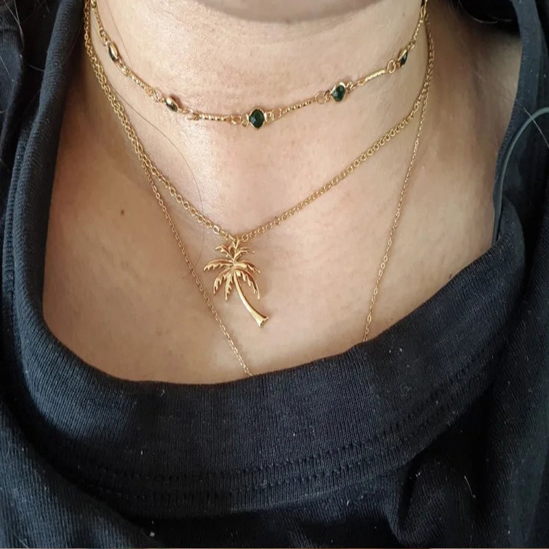 Collier avec Pendentif Palmier pour Femme or
