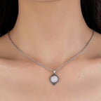 Κολιέ με μενταγιόν από λίθο της σελήνης σε vintage στυλ