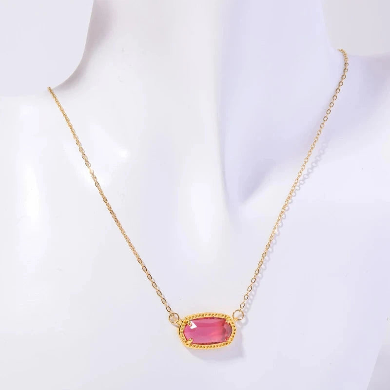 Κολιέ με κρεμαστό από πολύχρωμο κρύσταλλο με ζώδιο