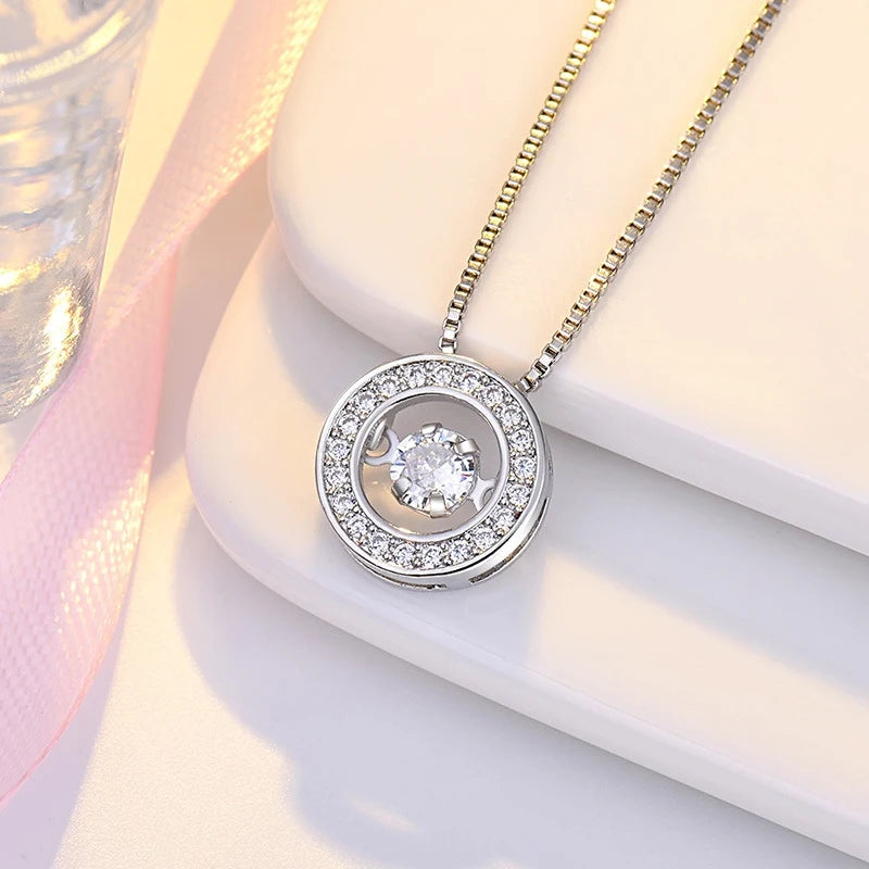 Κολιέ με Περιστρεφόμενο Αντιστρες Μενταγιόν από Ζιρκόν