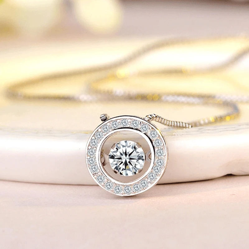 Κολιέ με Περιστρεφόμενο Αντιστρες Μενταγιόν από Ζιρκόν