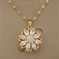 Κολιέ με Περιστρεφόμενο Μενταγιόν Αντιστρες Λουλούδι για Γυναίκα