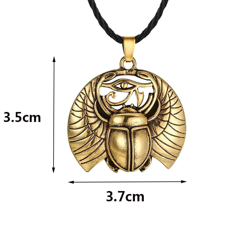 Collier avec Pendentif Scarabée et Oeil d'Horus Egyptien