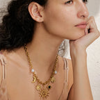 Κολιέ με μενταγιόν ήλιος και φεγγάρι για γυναίκες