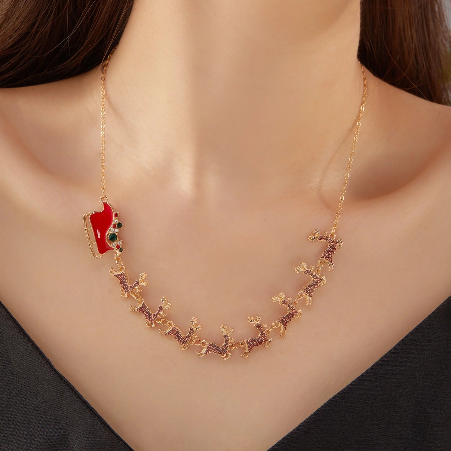 Collier avec Pendentif Traîneau de Noël