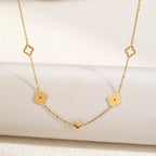 Κολιέ με μενταγιόν τετράφυλλο τριφύλλι χρυσό