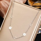 Κολιέ με μενταγιόν τετράφυλλο τριφύλλι ασημένιο