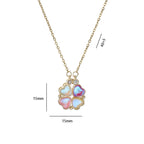 Κοντό Κολιέ με Κρεμαστά Καρδιές και Τετράφυλλο Τριφύλλι για Γυναίκες