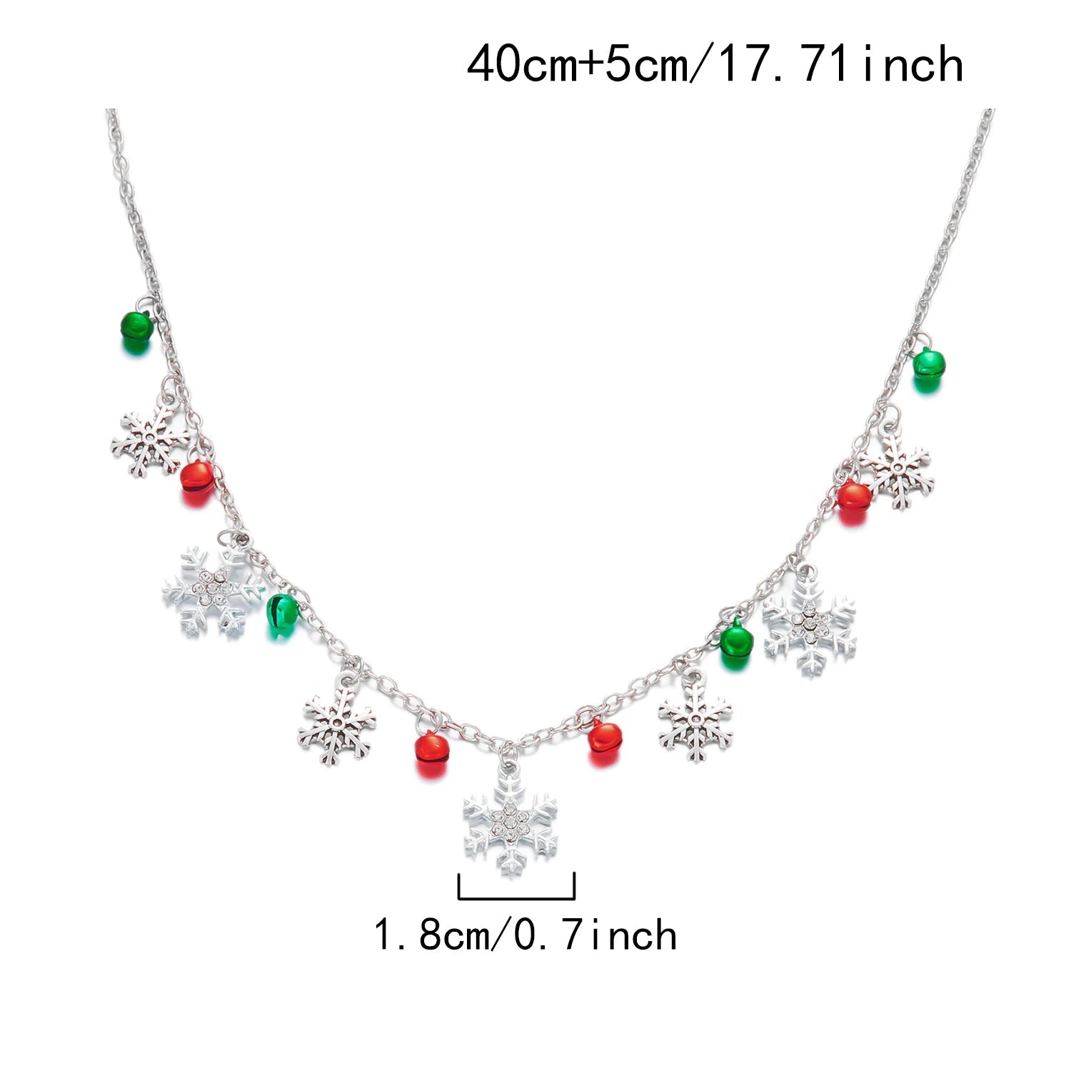 Collier avec Pendentifs Flocons de Neige et Boules de Noël