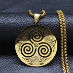 Κολιέ Κελτικό Μενταγιόν Τρισκέλ Βίκινγκ Άνδρας Γυναίκα Βόρειο χρυσό