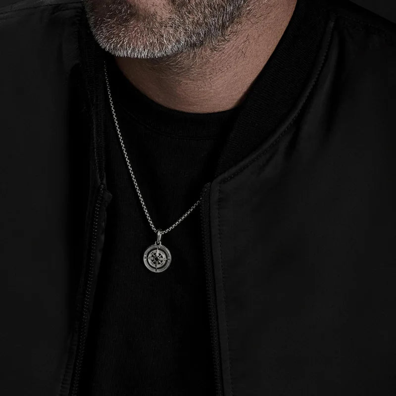 Κολιέ Κρεμαστός Κύκλος Ανδρικό Πυξίδα Ρόδο των Ανέμων