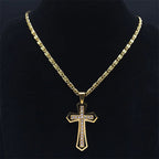 Κολιέ Σταυρός & Μενταγιόν Ζιργκόν χρυσό