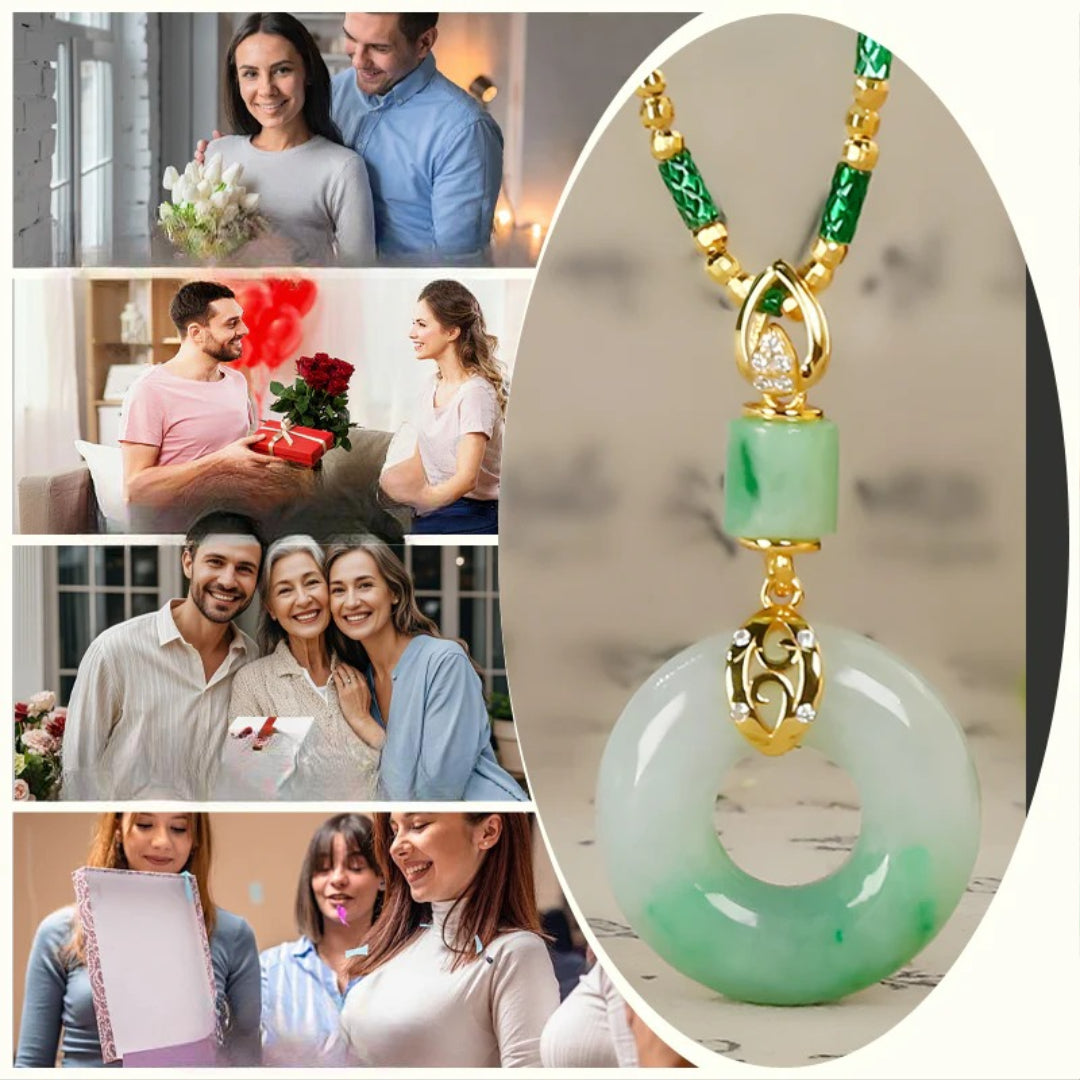 Κολιέ Ειρήνης και Ευλογίας από νεφρίτη Hetian 