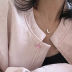 Κολιέ Διακριτικό με Μενταγιόν Φεγγάρι