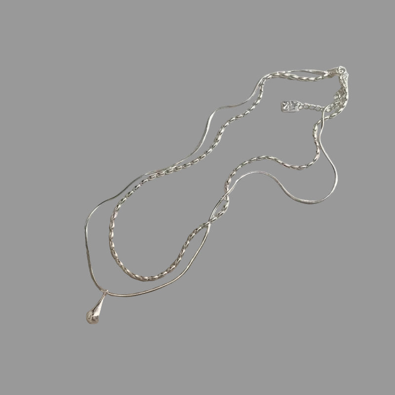 Διπλό Κολιέ με Κρεμαστό Σταγόνα Νερού