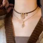 Κολιέ με Διπλό Μενταγιόν Ήλιος