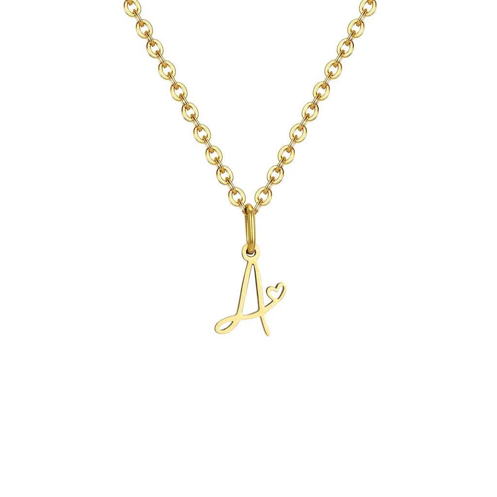 Κολιέ γυναικείο με κρεμαστό αρχικό γράμμα και καρδιά a