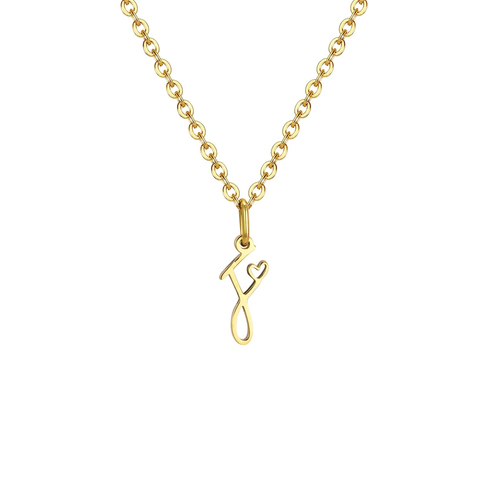 Κολιέ γυναικείο με κρεμαστό αρχικό γράμμα και καρδιά f