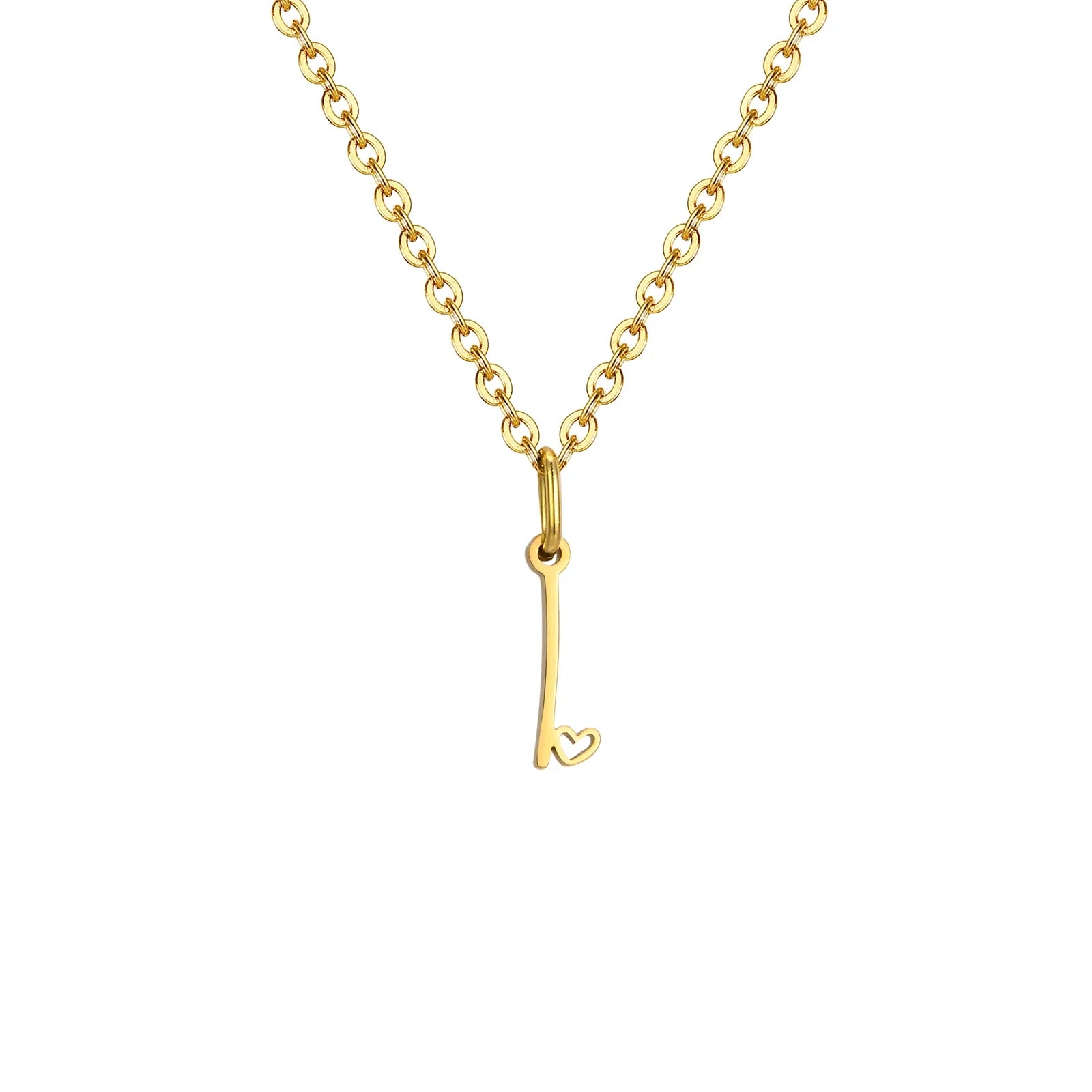 Κολιέ γυναικείο με κρεμαστό αρχικό γράμμα και καρδιά i