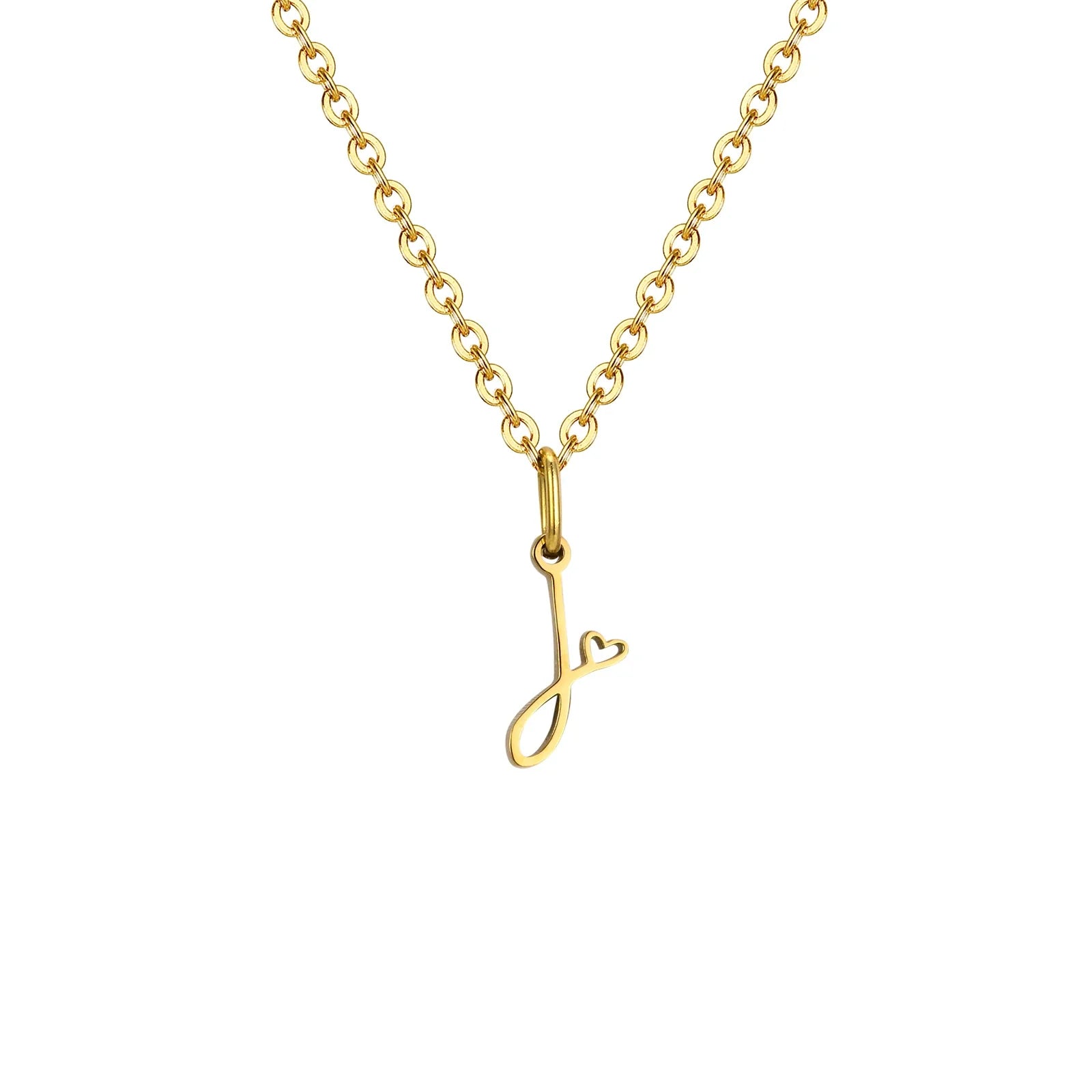 Κολιέ γυναικείο με κρεμαστό αρχικό γράμμα και καρδιά j