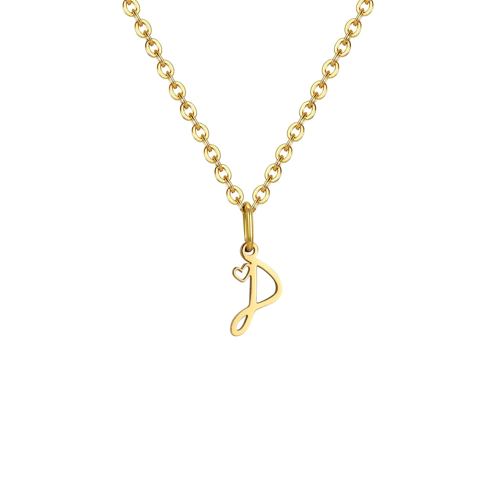 Κολιέ γυναικείο με κρεμαστό αρχικό γράμμα και καρδιά d