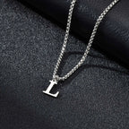 Ανδρικό κολιέ με κρεμαστό με αρχικό γράμμα l