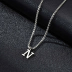 Ανδρικό κολιέ με κρεμαστό με αρχικό γράμμα n