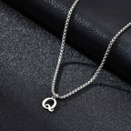 Ανδρικό κολιέ με κρεμαστό με αρχικό γράμμα q