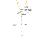 Μακρύ κολιέ με μενταγιόν τετράφυλλο τριφύλλι και ζιργκόν 