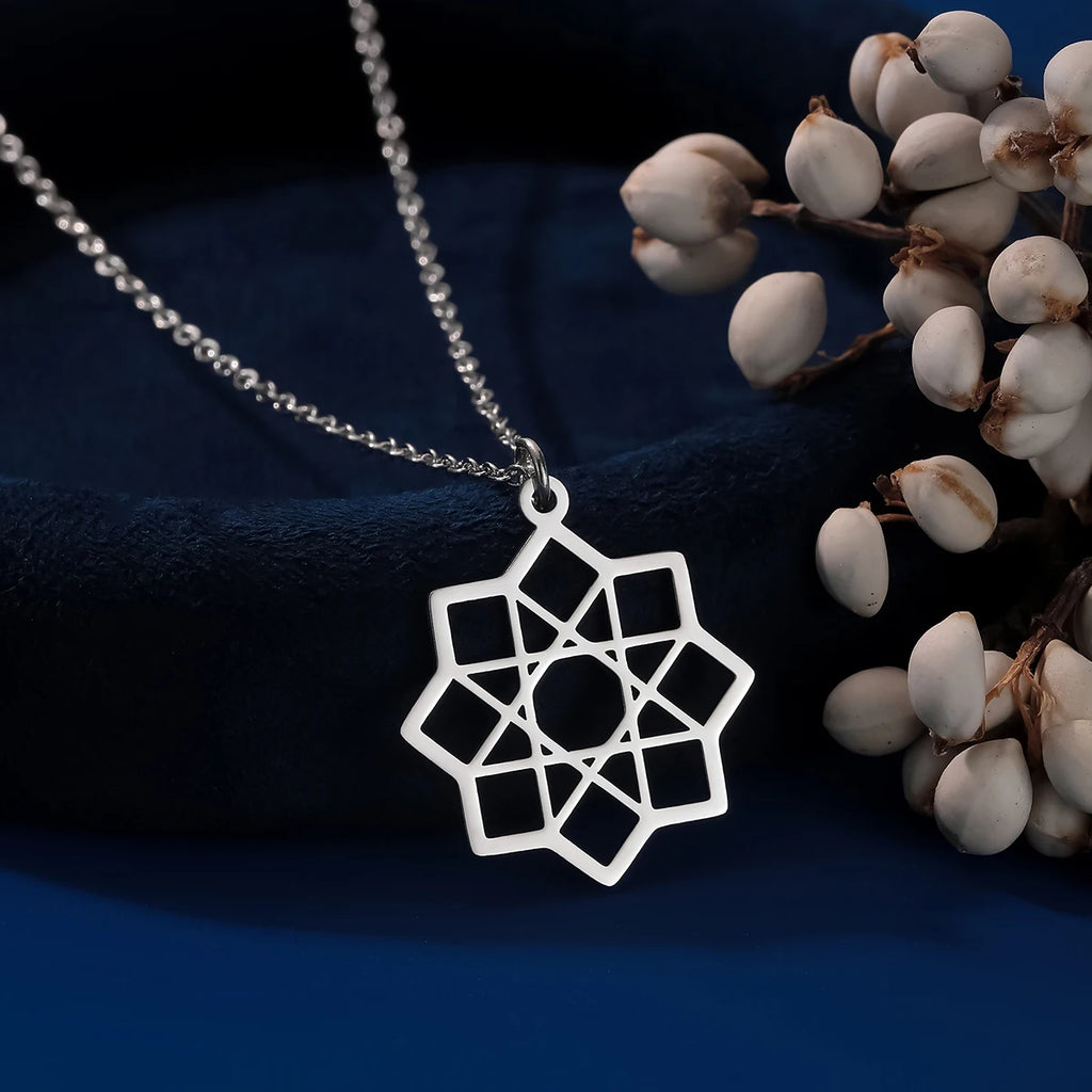 Κολιέ Οκτάγραμμο Κρεμαστό Μάνταλα Ιερή Γεωμετρία ασήμι