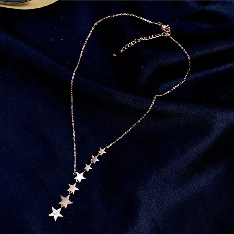 Collier Pendentif à Etoiles Multiples