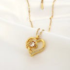 Κολιέ με μενταγιόν Καρδιά και Περιστρεφόμενο Λουλούδι κατά του Στρες