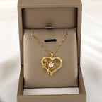 Κολιέ με μενταγιόν Καρδιά και Περιστρεφόμενο Λουλούδι κατά του Στρες