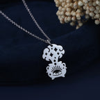 Κολιέ με μενταγιόν λέβητα μαγείας Wiccan ασημί