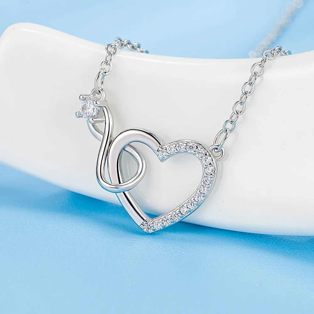 Collier Pendentif Coeur Argent Infini