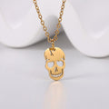 Κολιέ με μενταγιόν κρανίο χρυσό
