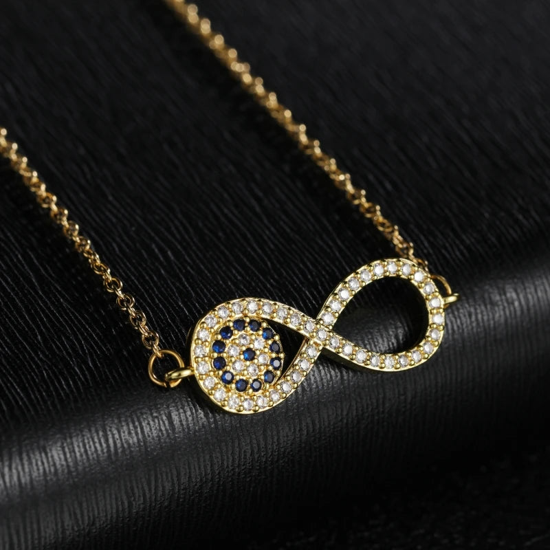 Κολιέ με μενταγιόν από ζιρκόν σύμβολο απειροσύνης